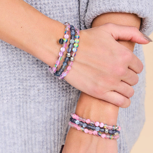 Licorne Violet | Argent | Bracelet de perles de verre sirène